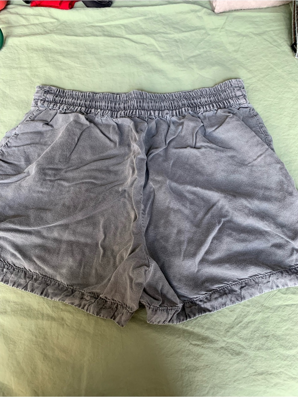 Susina Light Gray Elastic Waist Athletic Shorts